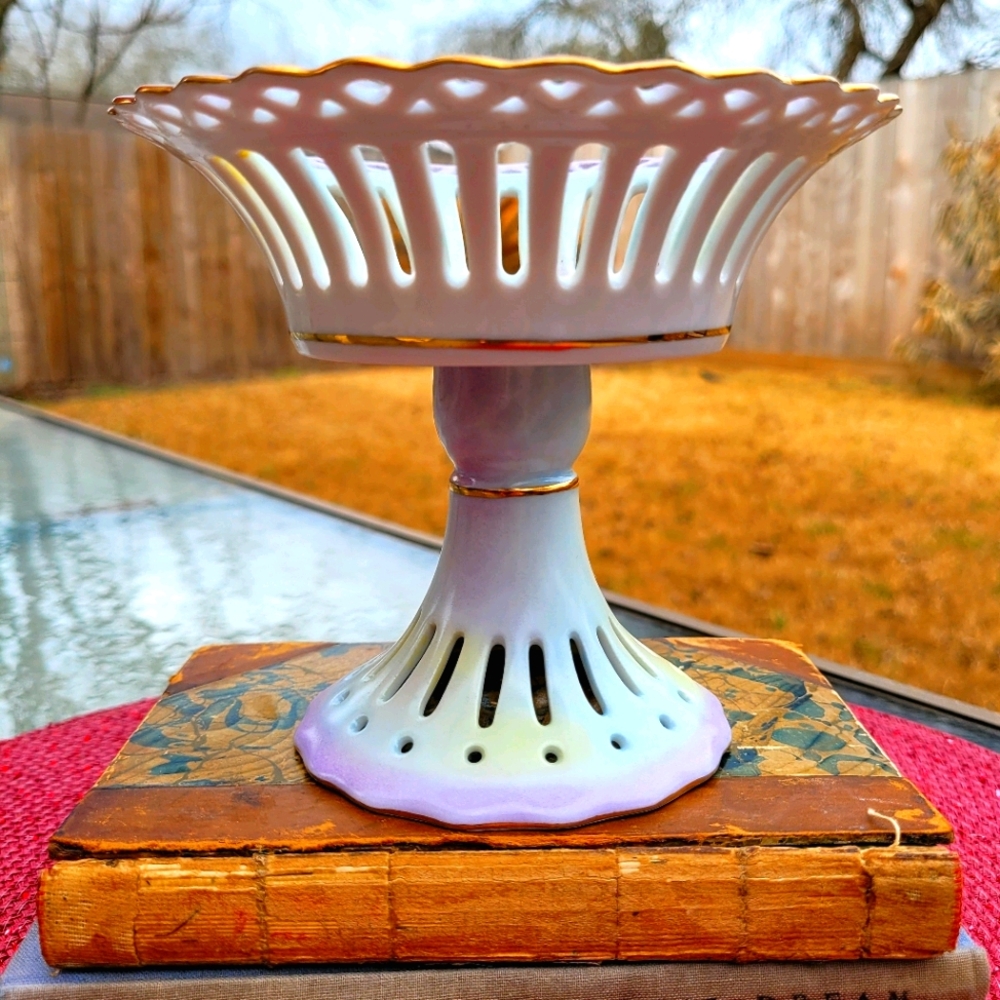 Vintage Porcelain Treasures compote pedestal dish